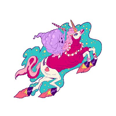 Owala 10 Stickers Cotton Candy Riding A Unicorn | NLV6315R